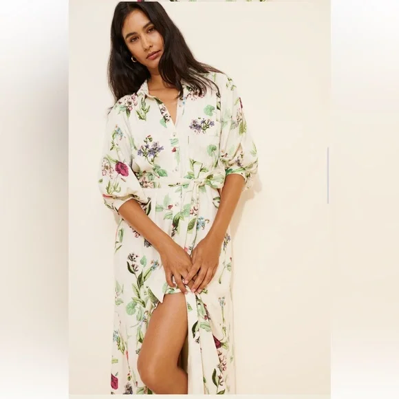 Maeve Anthropologie Floral Tie-Waist Maxi XS